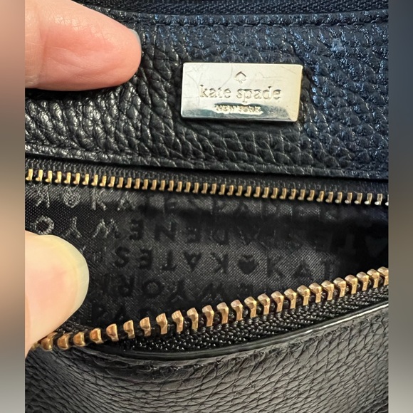 Kate Spade Black Textured Leather Wristlet with Gold Hardwear - Picture 2 of 3